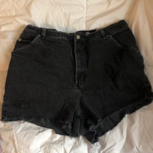 High waisted denim shorts